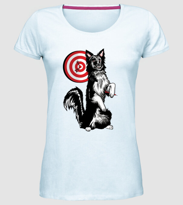 Câine cu Darts model albastru deschis pe tricou