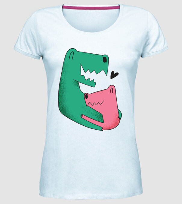 Dinozaur Tată Fiu model albastru deschis pe tricou
