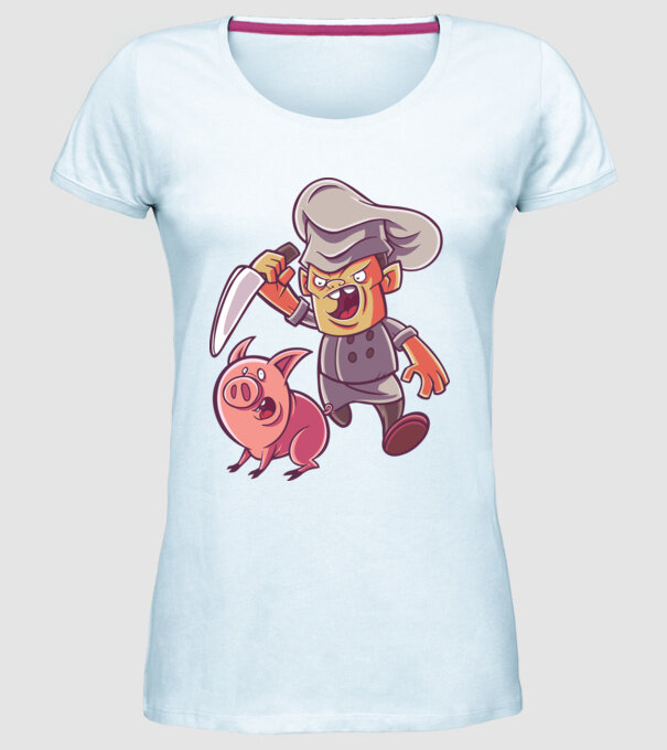 Sacrificare porc Măcelar model albastru deschis pe tricou