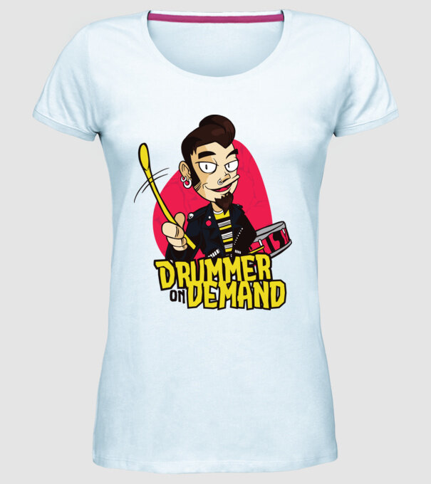 Baterist model albastru deschis pe tricou