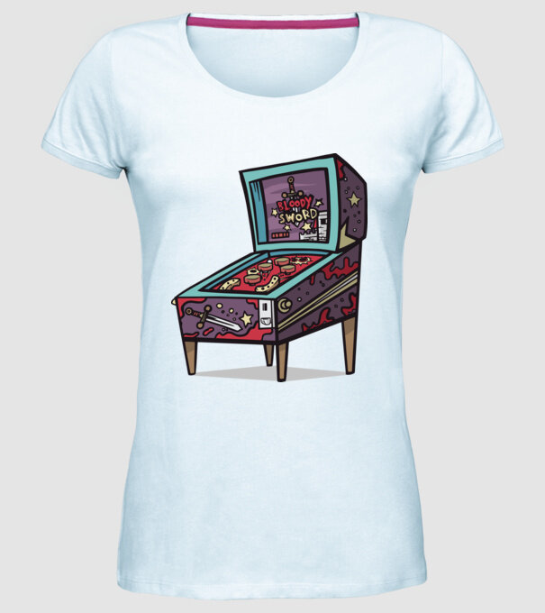 Flipper model albastru deschis pe tricou