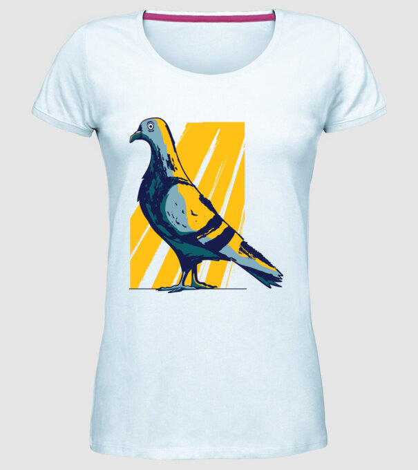 Porumbel model albastru deschis pe tricou