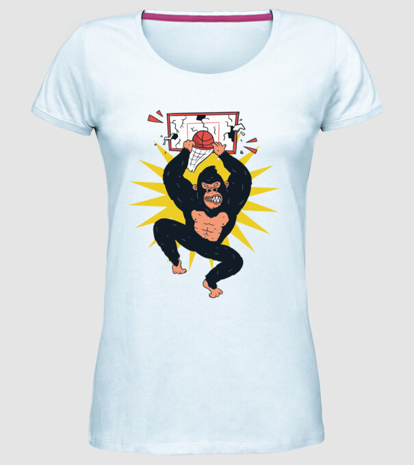 Gorilă baschet model albastru deschis pe tricou