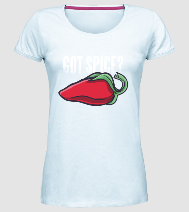 Got Spice ardei model albastru deschis pe tricou