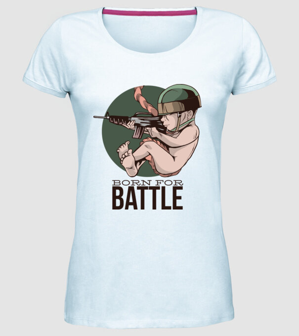 Născut pentru a lupta model albastru deschis pe tricou