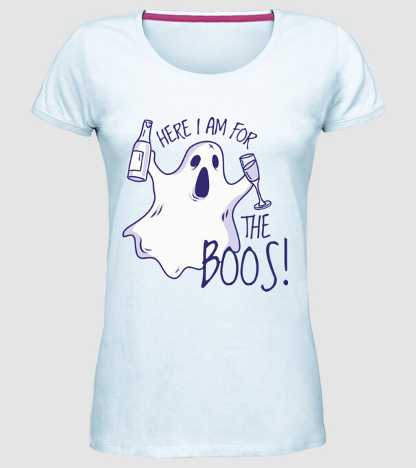 Here I am for the Boos model albastru deschis pe tricou
