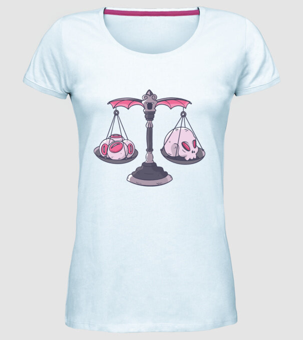 Balanță Horror model albastru deschis pe tricou