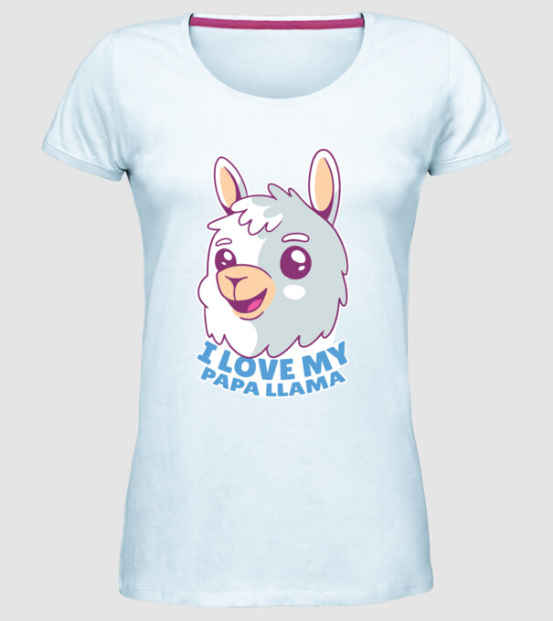I Love My Papa Llama tricou drăguț cu lamă pentru bunicul model albastru deschis pe tricou