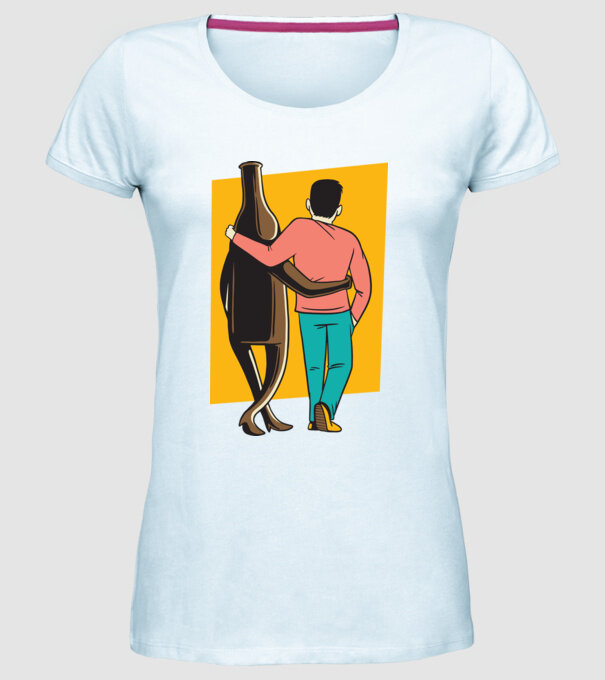 Amici de pahar model albastru deschis pe tricou
