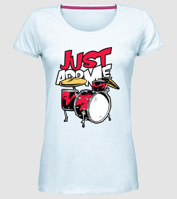 Just add me Drums model albastru deschis pe tricou