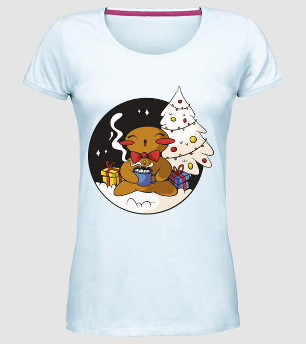 Turtă dulce de Crăciun model albastru deschis pe tricou