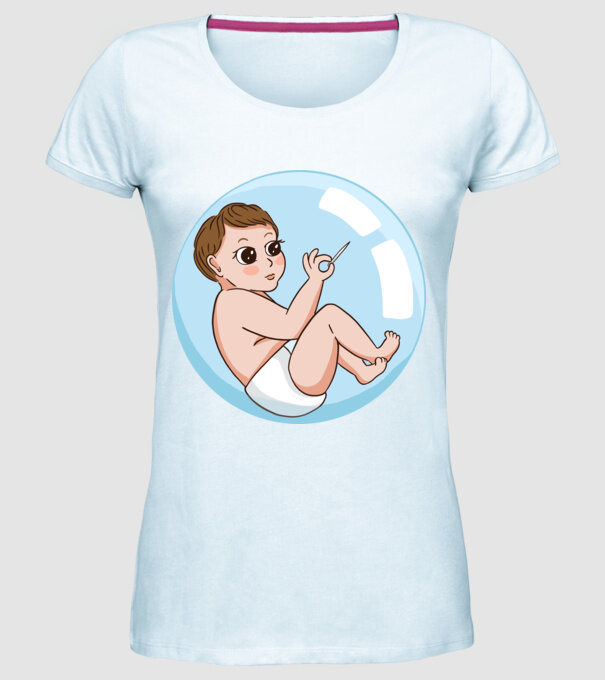 Bebeluș model albastru deschis pe tricou