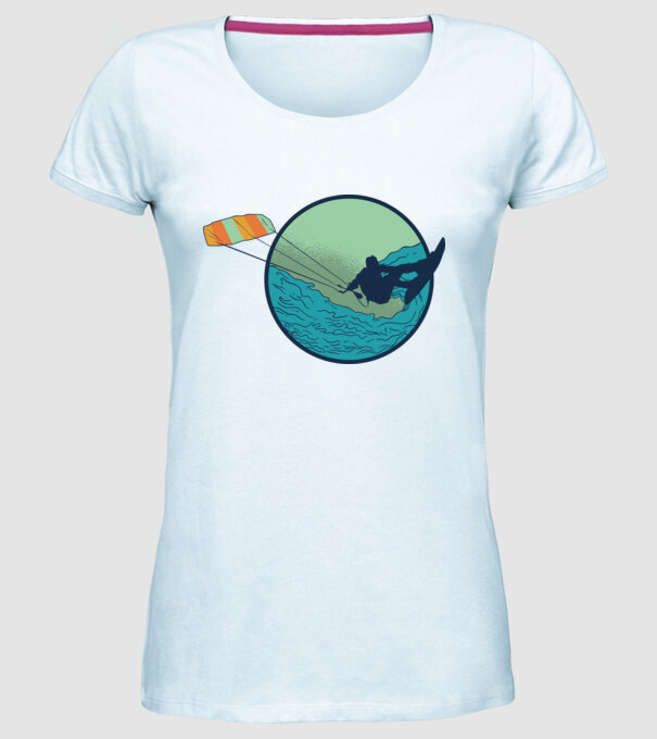 Tricou Kitesurf model albastru deschis pe tricou