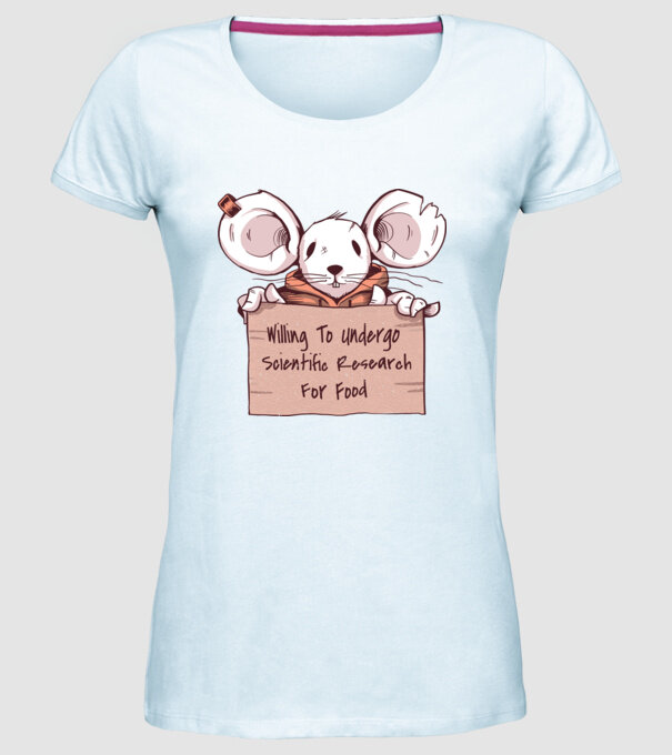 Șoarece Cerșetor model albastru deschis pe tricou