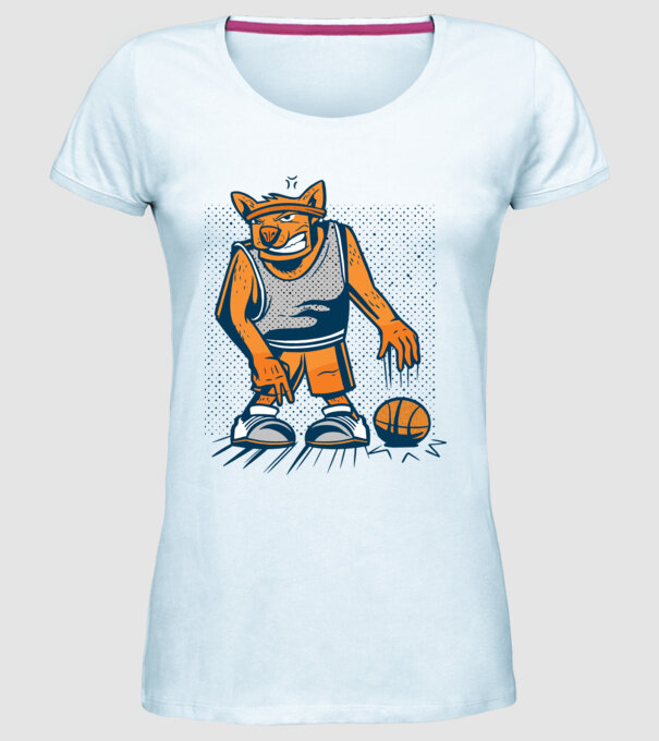 câine baschetbalist model albastru deschis pe tricou
