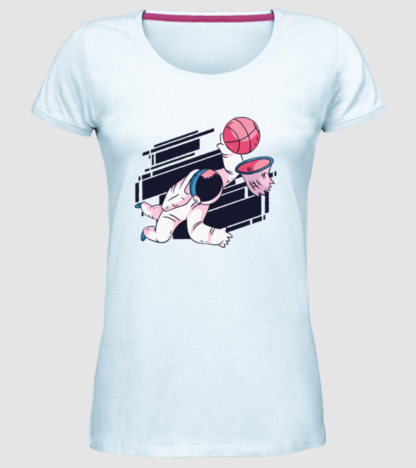 Astronaut Baschetbalist model albastru deschis pe tricou