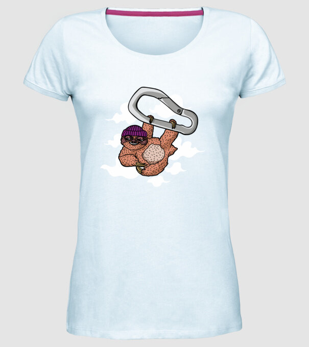 Carabină pentru Leneș model albastru deschis pe tricou