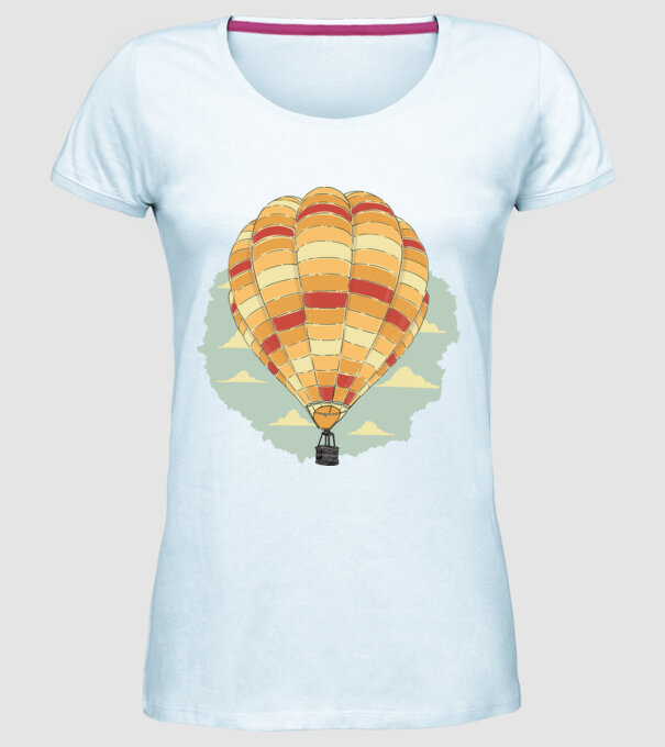 Aerostat model albastru deschis pe tricou