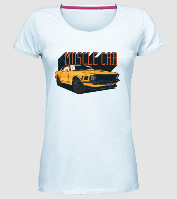 Mașină sport cool model albastru deschis pe tricou