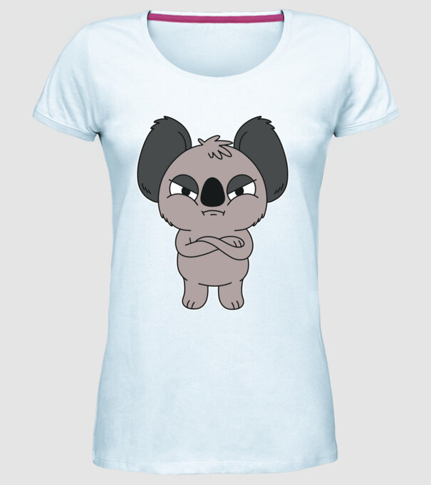 Koala Supărat model albastru deschis pe tricou