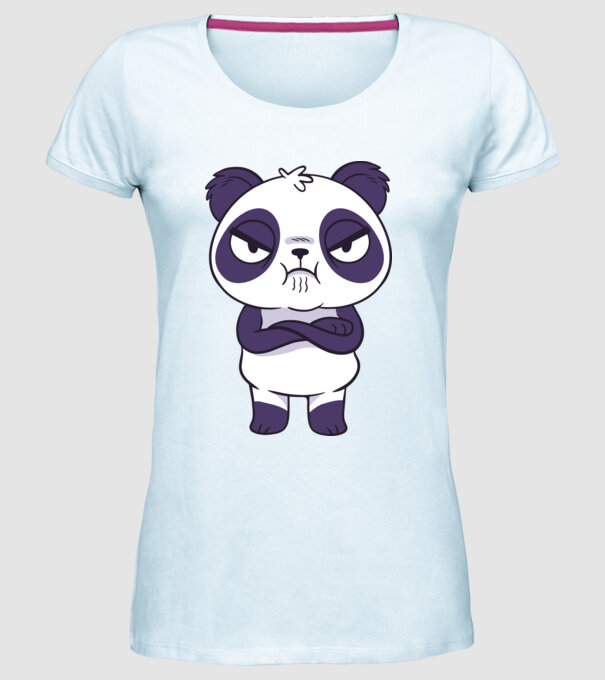 Panda furios model albastru deschis pe tricou