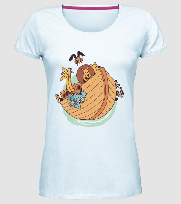Arca lui Noe model albastru deschis pe tricou