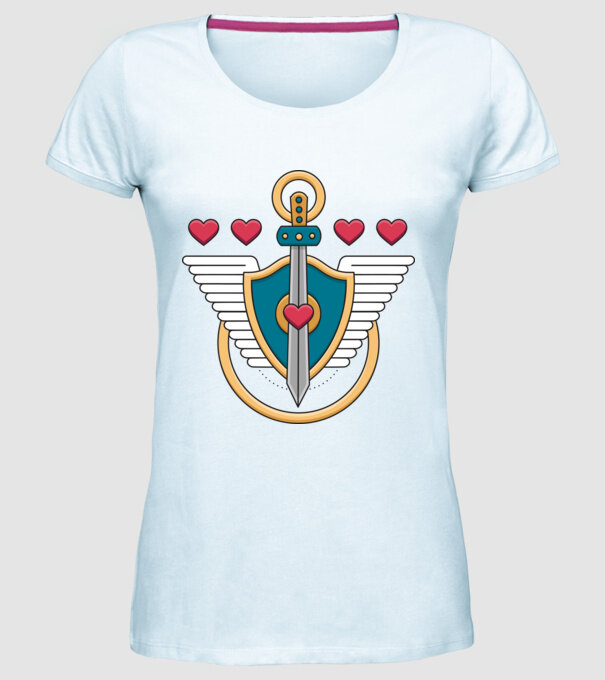 Scut - Gamer model albastru deschis pe tricou