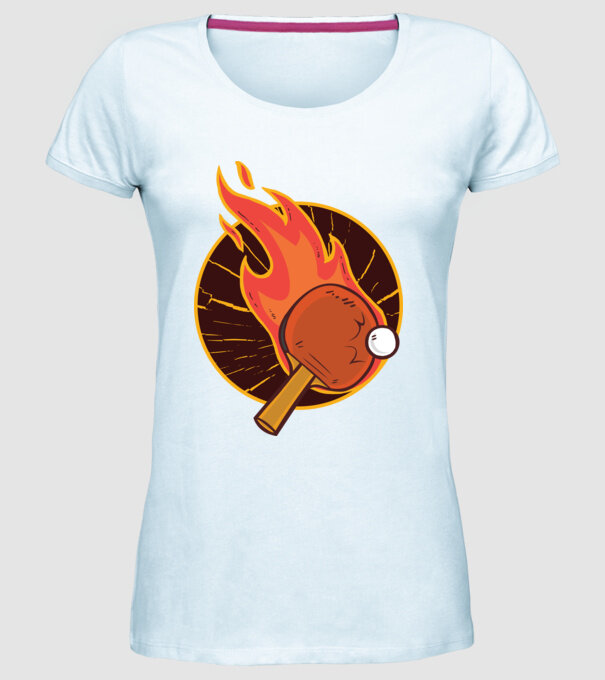 Paletă de ping-pong model albastru deschis pe tricou