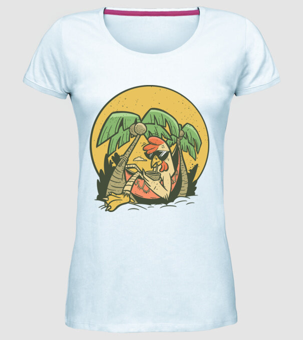 Pui relaxați model albastru deschis pe tricou