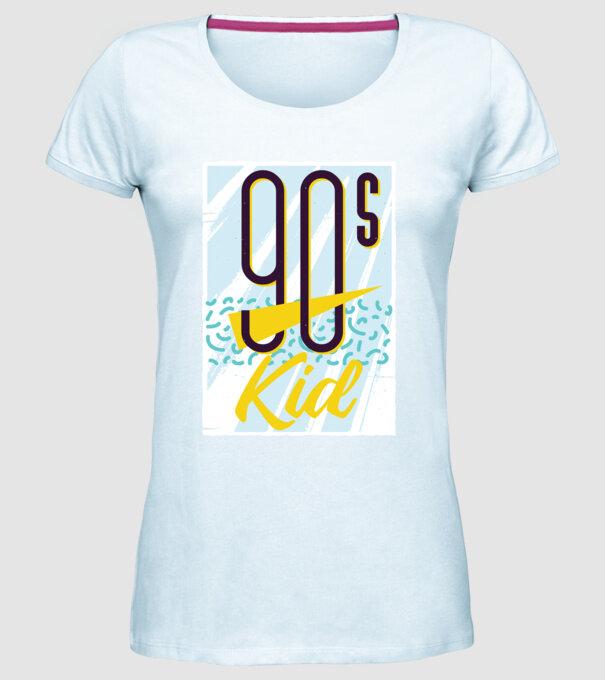 Retro 90s Kid model albastru deschis pe tricou