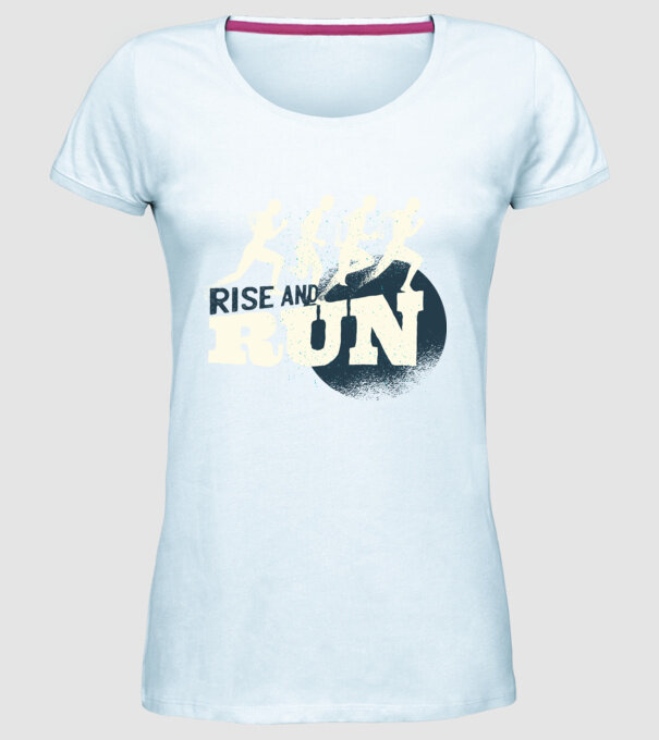 Rise and Run - Tricou pentru alergători model albastru deschis pe tricou