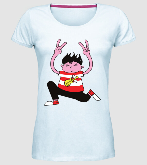 Băiat Rocker model albastru deschis pe tricou
