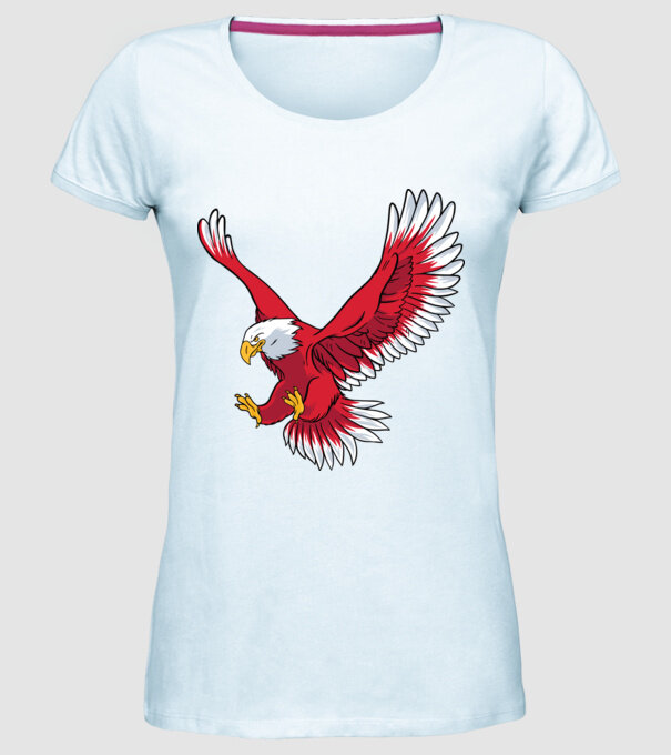 Vultur model albastru deschis pe tricou