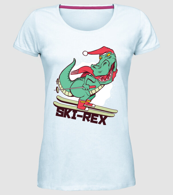Ski Rex model albastru deschis pe tricou