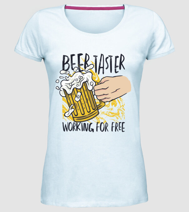Degustare de bere model albastru deschis pe tricou