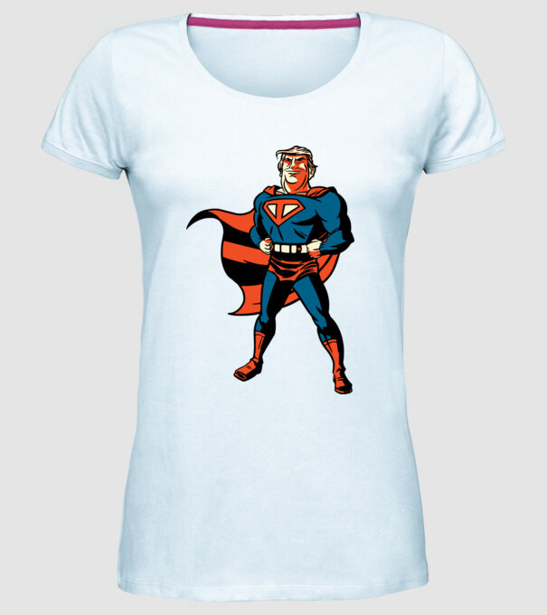 Super Trump Usa 2020 model albastru deschis pe tricou