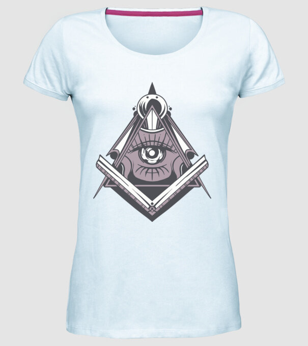 Masoni Illuminati model albastru deschis pe tricou