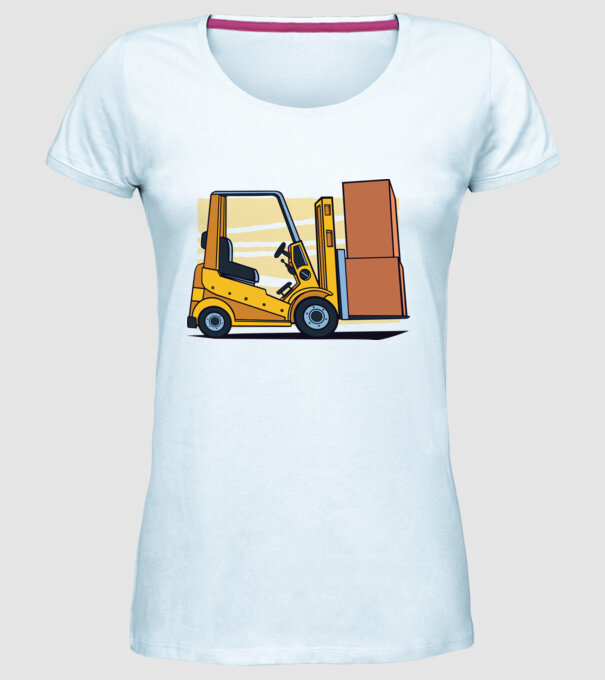 Stivuitor model albastru deschis pe tricou