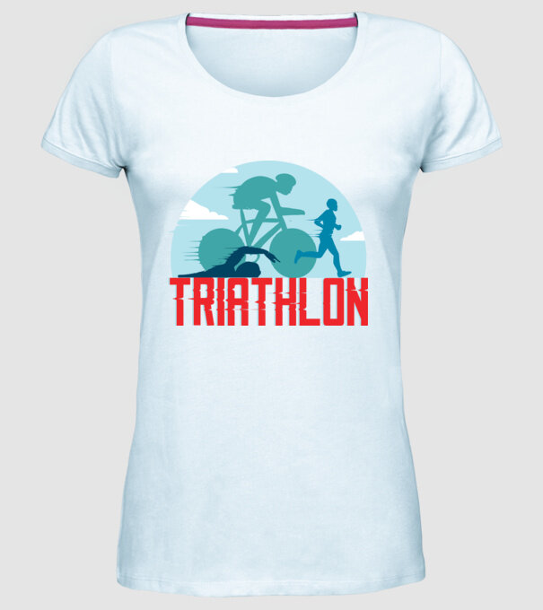 Triatlon Sport model albastru deschis pe tricou