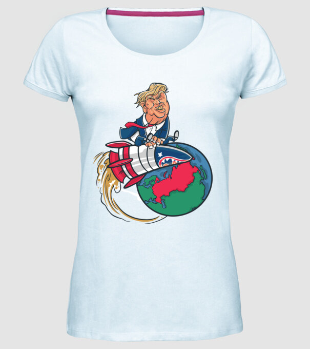 Trump bombă model albastru deschis pe tricou