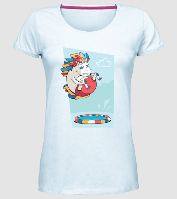 Bombă Unicorn model albastru deschis pe tricou