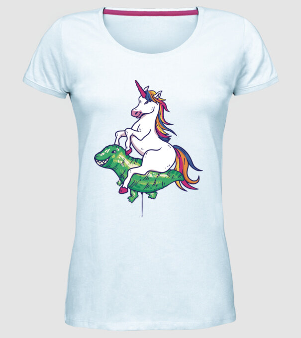 Balon cu Unicorn model albastru deschis pe tricou