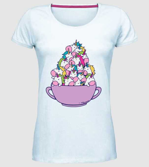 Bol Unicorn model albastru deschis pe tricou