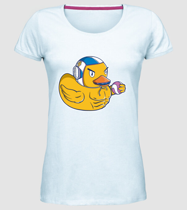 Rață polo pe apă model albastru deschis pe tricou