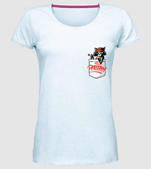 Raton de buzunar model albastru deschis pe tricou