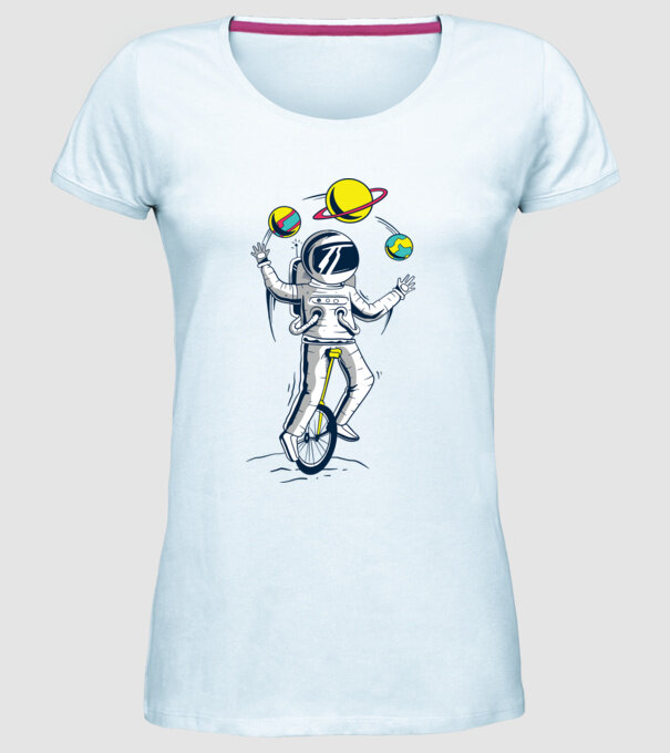 Jongler Astronaut model albastru deschis pe tricou