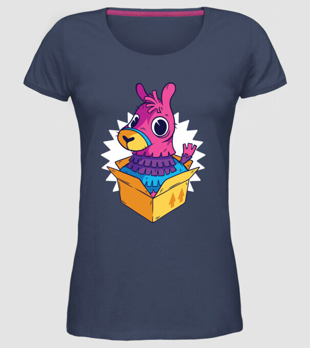 Fortnite Llama model albastru jeanși pe tricou
