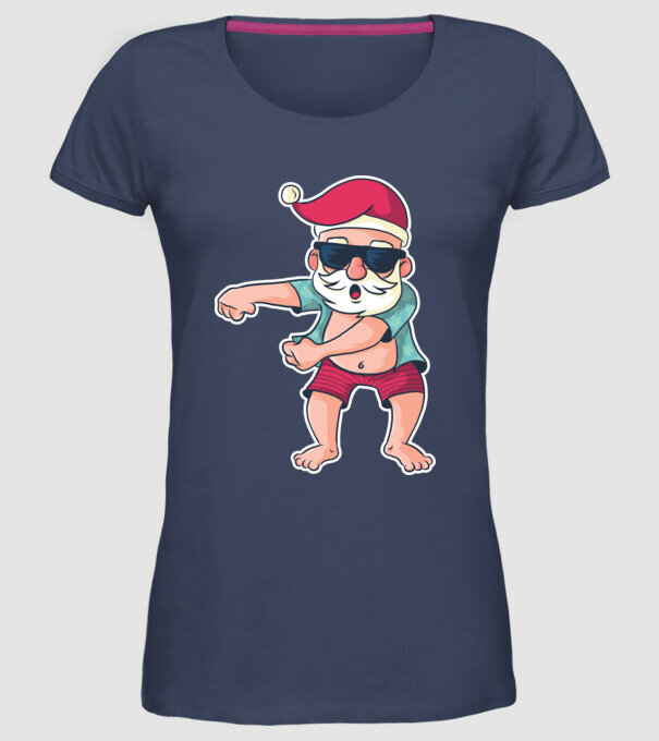 Moș Crăciun dans Floss DAB model albastru jeanși pe tricou