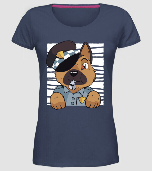 Ciobănesc german câine de poliție model albastru jeanși pe tricou