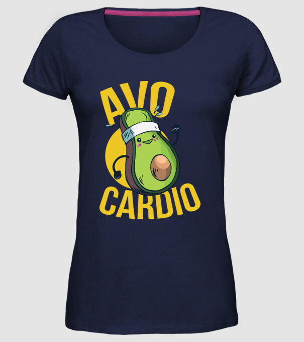 Avo Cardio Antrenament Avocado model albastru închis pe tricou